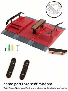 Set Taman Ramp Skateboard Mini, Aksesoris Perakitan Lintasan Half-Pipe, Perlengkapan Adegan Latihan Skateboard Profesional, Set Permainan Perakitan Olahraga Meja, Ornamen Dekorasi Rumah Natal, Hadiah Liburan Ulang Tahun yang Istimewa untuk Remaja dan Kolektor Dewasa - MultiWarna - View 6
