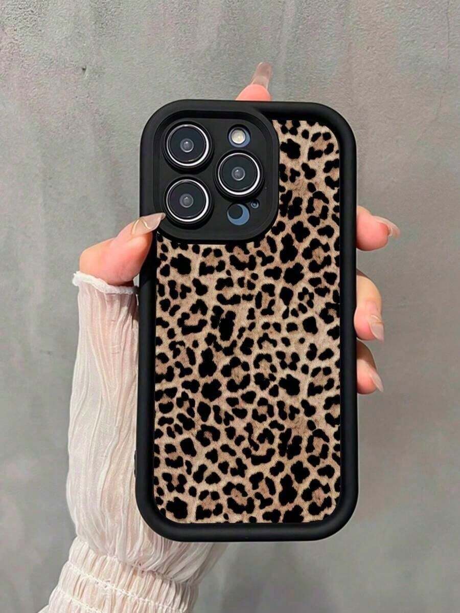1 Stylish Phone Case, Does Not Include Lanyard Or Stand. Beautiful Matte Anti-Drop Case With Pink Lily Flower And Leopard Print, Compatible With 11, 12, 13, 14, 15, 16, 13 Pro, 16 Plus, XR, 8 Plus, 17 Pro. - Gaya 4 (1 buah) - View 1