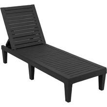 Outdoor Chaise Lounge Chair, Adjustable Waterproof Patio Recliner, Easy Assembly Pool Lounge Chair For Backyard Lawn Poolside Garden, Black 1 Pack - Black - View 1