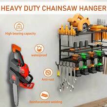 Heavy Duty Chainsaw Storage Rack, Chainsaw Wall Mount, Wall-Mounted Chainsaw Holder, Multi-Function Storage Rack, Suitable For Chainsaws, Powder Coated Iron Chainsaw Bracket, With Anchors And Screws, Garage/Workshop Storage Organizer (Suitable For Multi-Function Rack) - Orange Color - View 6