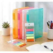 1/2pcs Vertical Flip-Top Document Box, Macaron Color Transparent Plastic Material, Suitable For Home Desk, Study Room Storage, Office Document Classification, Contract, Portable, Thickened, Wear-Resistant, Exam Paper Storage Box - Multiple Colors - View 5