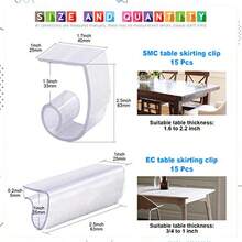 Glarks - Juego de 30 clips de plástico para mantel de 2 tipos clips para zócalo de mesa con gancho y lazo para eventos de boda fiesta pícnic interior y exterior - Pinzas para mantel AB - Ver 3