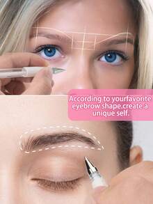 White Eyebrow Microblading Pen, Waterproof Eyebrow Position Marking Tool, Permanent Makeup Tattoo Positioning Tool, Artist Permanent Makeup Measuring Tool, Eyebrow Drawing Pen, Eyebrow Drawing Tool, Halloween Makeup, Tattoo 2/1pc - White - View 6