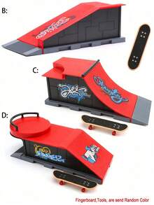 Set Taman Ramp Skateboard Mini, Aksesoris Perakitan Lintasan Half-Pipe, Perlengkapan Adegan Latihan Skateboard Profesional, Set Permainan Perakitan Olahraga Meja, Ornamen Dekorasi Rumah Natal, Hadiah Liburan Ulang Tahun yang Istimewa untuk Remaja dan Kolektor Dewasa - MultiWarna - View 7