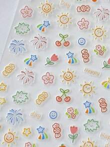 1 buah Stiker Kartun Macaron Gambar Tangan, Berbagai Pola Cerah, Palet Warna Kontras Segar yang Menenangkan. Dilengkapi dengan Perekat Lembut di Bagian Belakang, Mudah Dilepas dan Tidak Meninggalkan Residu, Cocok untuk Casing Ponsel, Kamera CCD, Dekorasi Kotak Penyimpanan, Menciptakan Efek Dekorasi Barang Kecil yang Cerah. - 1 buah CF1721 - View 6