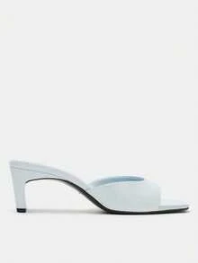 2026 Spring/Summer New Women's Suede Mule High Heel Sandals - Baby Blue - View 3