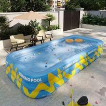 Kolam Renang Luar Ruangan Besar dan Tebal, Cocok untuk Acara Keluarga, Halaman Luar Ruangan, Dilengkapi Perosotan, Bahan PVC - C - View 5