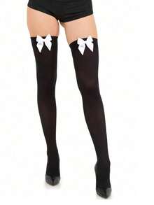 1 Pair Women's Over-The-Knee Socks, Velvet Material, Non-Slip Design, Satin Bow Decoration, Multiple Colors Available, Suitable For Parties And Gatherings, Great Gift, Y2K Style, Comfortable To Wear - Multicolor - View 13