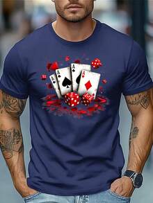 Men's Summer Casual Sports Fashion T-Shirt, Cotton Blend, Soft And Breathable, Loose Fit, White/Blue/Black, Regular Fit, Crew Neck, Stylish Business - Black - View 8
