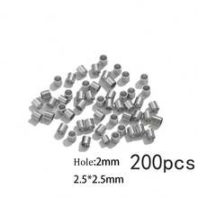 200 piezas de cuentas de tubo de crimpado de acero inoxidable chapado en oro minimalista, tubos de fijación de cordón unisex para manualidades diarias de pulseras y collares hechos a mano - extremo del cable - Ver 10