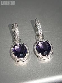 1 Pair Elegant Cubic Zirconia Earrings, Designed For Women, Suitable For Weddings, Engagements, Anniversary Parties, Valentine's Day Gifts - 1# - View 3