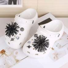 8pcs DIY Clogs Charms Fireworks Diamond | Punk | Rivet + Star + Round DIY Clogs Decoration Accessories - Black - View 4