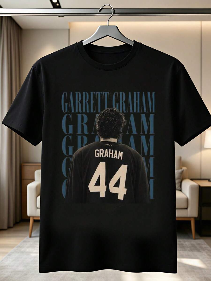This Year's New Style Jersey: Garrett Graham 44 Briar U Jersey, Briar University Hawks Hockey Team Jersey, Hockey And Romance Graphic Jersey, Jersey For Fa - 黑色 - 查看 1