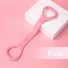 1/2/3pcs Figure 8 Resistance Band, Women's Back-Opening Shoulder Training Slimming Back Yoga Stretch Band, Thickened Silicone Elastic Rope (Pink) - Pink - View 4