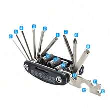 Cycling Essential! 16-In-1 Multi-Function Bicycle Tool Foldable Portable Repair Wrench Set Hex Screwdriver Universal - Multicolor - View 4