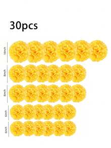 15/30個黃色紙花串飾、紙花球，婚禮派對裝飾，6英吋 8英吋 10英吋懸掛球串飾，蜜蜂/檸檬主題派對、生日、畢業、嬰兒洗禮、婚禮訂婚派對懸掛紙花球天花板裝飾、居家裝飾、新娘洗禮、開學、畢業裝飾、泳池派對、茶會、世界盃、黃色派對用品、嬰兒洗禮、畢業派對、單身女郎派對、情人節、週年紀念派對裝飾、向日葵主題派對/豐收派對、黃色派對用品 - 彩色 - 查看 15