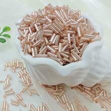 600 hạt cườm thủy tinh ma thuật 2*7mm, nguyên liệu làm đồ thêu chữ thập DIY, phụ kiện vòng tay và vòng cổ. - Hồng - Xem 3