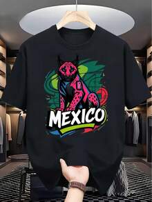 Patriotic Mexican T-Shirt - Perfect For Independence Day! Comfortable 180g T-Shirt, Ideal As A Gift For Family And The Office. - Black - View 1