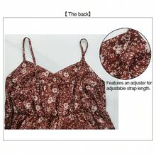 Women's Floral Print Bohemian Cute Ruffle Hem Beach Vacation Cami Dress Elegant Summer - Multicolor - View 7