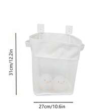 Bathroom Dirty Laundry Mesh Bag, Shower Storage Bag, Large Capacity Breathable Anti-Mold Draining Wall-Mounted Storage,Room Décor,Travel Essential - 1pc White - View 7