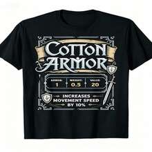 RPG Geek PC Game MMORPG Costume Roleplay Gaming Armor T-Shirt - Negro - Ver 2