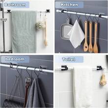 SikeSike 2/4/6pcs Easy-Install Self-Adhesive Curtain Rod Holders - No Drill, Adjustable Hooks For Bathroom & Kitchen - Durable Plastic,Nailless Wall Brackets For Home And Hospitality - View 10