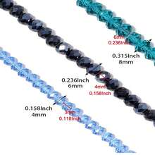 5 Strands 4/6/8 Mm Faceted Electroplated White K Austrian Crystal Beads, Suitable For Jewelry Making DIY Bracelets, Necklaces, Earrings, Bag Design - Flat Faceted Beads - View 3
