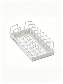 1PC Expandable Pot Lid Organizer Rack, Adjustable Kitchen Cabinet Storage Rack, White Metal Pan Lid Holder For Baking Tools, Plates And Cookware, Space Saving Kitchen Organizer, Pull Out Storage Rack, Cookware Organizer, Cabinet Shelf Organizer, Home - White - View 10