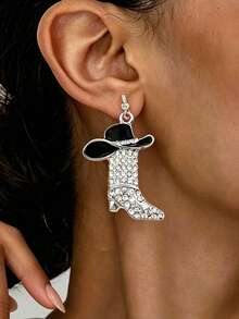 1 par de pendientes de botón estilo vaquero occidental, accesorio versátil y de moda - Pendientes 8 - Ver 15