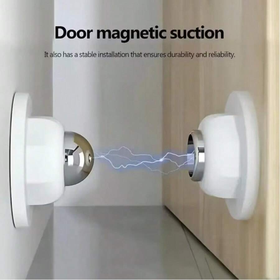 1/2/6/8pcs Ultra Strong Magnetic Silent Buffer Door Stopper, No Drilling Required, Easy Installation, Ensures Safety, Suitable For Various Types Of Doors In Home And Office, Best Christmas Gift, Black White Transparent - A - View 1