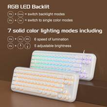 65% MageGee TS91 Mini White/Black Membrane Keyboard With RGB Backlit, Silent & Machanical Feeling & Creamy Typing, Suitable For Gaming Player & Work Officer, Home, Family, Gift, Perfect For Desktop/Laptop - View 9