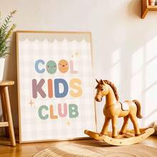 1件裝 帆布裝飾畫 兒童房牆面裝飾 波希米亞風「Cool Kids Club」裝框畫與「Play Every Day」兒童藝術畫 中性風格 即可掛裝 適合幼兒臥室、遊戲室、托兒所、嬰兒洗禮禮物、兒童禮物、趣味友誼主題 現代俏皮兒童房裝飾 - 彩色 - 查看 7