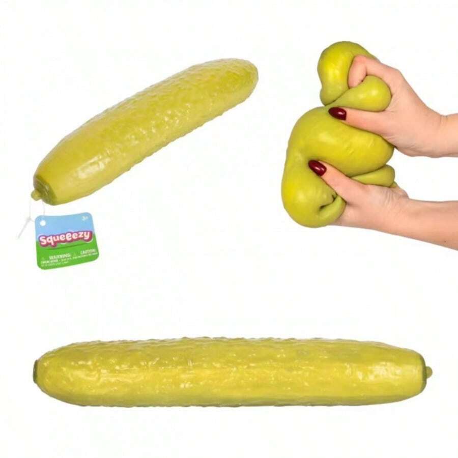 1pc Giant Pickle Squeeze Toy, Sensory Experience, 28cm Pickle Squeeze Toy, Fruit Squeeze Sensory Fingertip Toy, Soft Texture, Fun Design, Suitable For Teenagers, Students, Office And Home Use