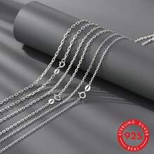 1pc S925 Sterling Silver Necklace Chain, Classic Square Cross Pendant Necklace, Versatile Daily Wear Jewelry Gift For Mother's Day, Father's Day, Valentine's Day, Christmas - Silver - View 2