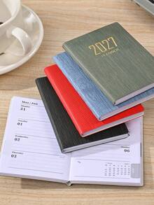 1 Portable 2027 English Daily Planner A7 Time Management Notebook, 120 Pages Calendar Weekly Planner, Leather Cover, Time Organizer, New Year Gift - Multicolor - View 10