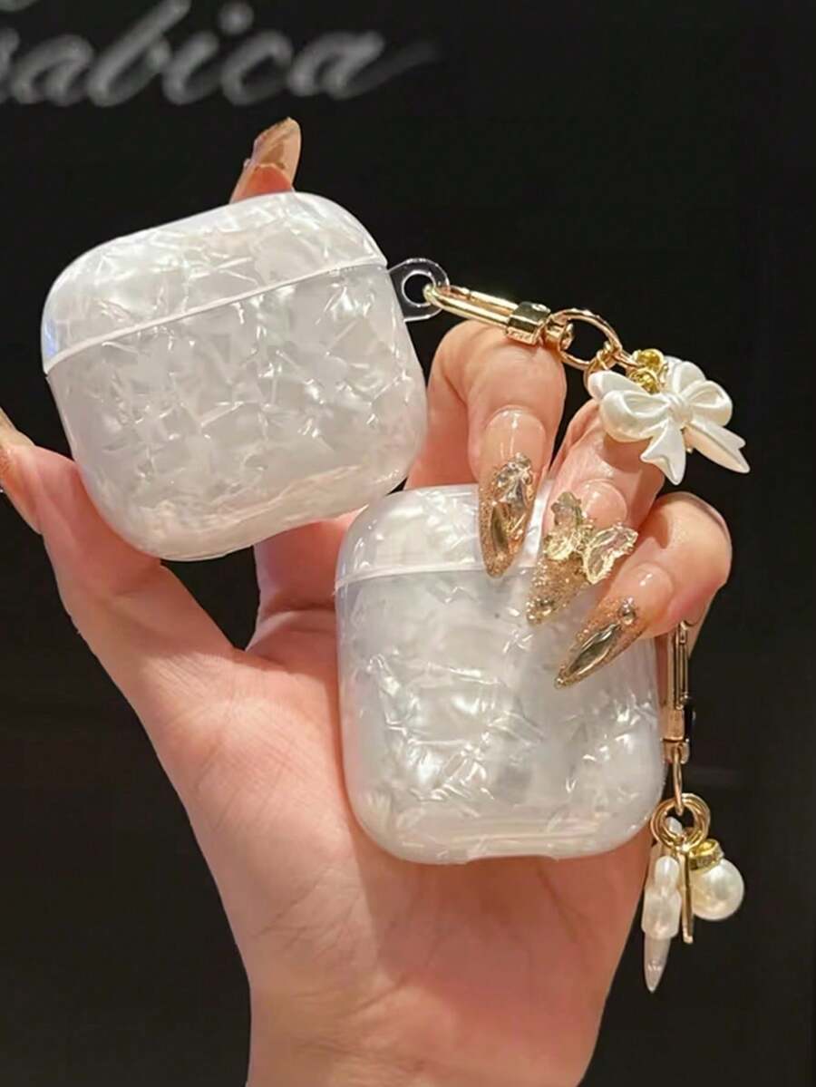 Compatible For AirPods 4 Pro 3 1/2/3 Shell Butterfly Earphone Case Luxury Fashion - White - View 1