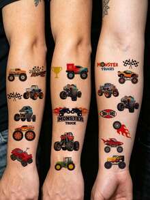 10 Sheets Racing Car Tattoo Patch Tattoo Sticker Waterproof Long Lasting Arm Party Temporary Tattoo - Multicolor - View 4