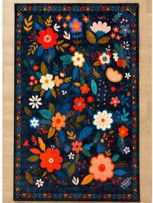 Chilai Home Geometric Striped Abstract Area Rug - Colorful Maximalist Digital Print Floor Mat For Living Room & Bedroom, Made In Turkiye 80x200 Cm, 80x300 Cm,100x200 Cm, 120x180 Cm - Navy Blue - View 2
