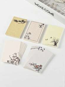 20 Peças Cartões Pequenos em Branco com Cantos Arredondados para Pintura DIY, Cartões de Texto em Papel Cartão Grosso, Cartões com Padrão Floral, Cartões Pequenos em Papel Kraft Branco, Cartões de Bênção Escritos à Mão, Cartões de Texto e Padrão em Papel Grosso, Adequados para Rabiscar e DIY Artesanal - Multicolorido - Visão 3