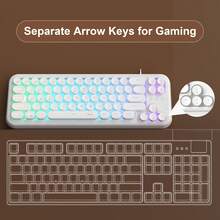 65% MageGee TS91 Mini White/Black Membrane Keyboard With RGB Backlit, Silent & Machanical Feeling & Creamy Typing, Suitable For Gaming Player & Work Officer, Home, Family, Gift, Perfect For Desktop/Laptop - View 5
