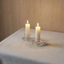 2pcs/6pcs/12pcs Transparent Short Taper Candle Holders, Suitable For Table Centerpieces, Weddings, Parties, Advent, Christmas And Home Decor - Multicolor - View 6