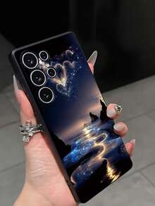 1 Piece Of Fashionable Phone Case. Does Not Include Lanyard Or Stand. Shockproof. Fashionable Leopard Print Heart-Shaped Phone Case, Anti-Drop, Anti-Slip, Compatible With Galaxy A04e/A05s/A13/A14/A15/A34/A35/A50/A52/A53/A54/S21/S22/S23/S24/S25/S25 Ultra, International Version, Not The Domestic Version. - 黑色 5 - 查看 1