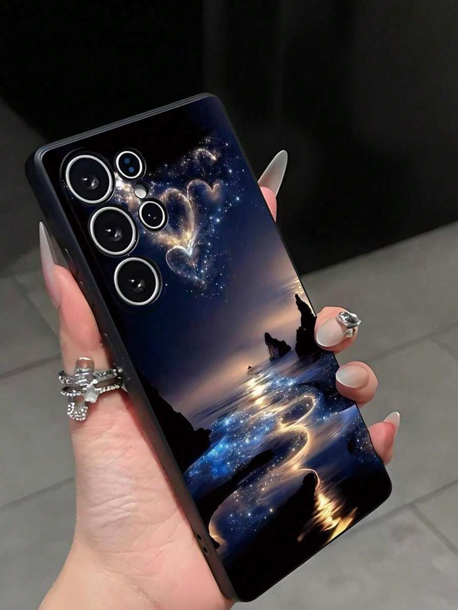 1 Piece Of Fashionable Phone Case. Does Not Include Lanyard Or Stand. Shockproof. Fashionable Leopard Print Heart-Shaped Phone Case, Anti-Drop, Anti-Slip, Compatible With Galaxy A04e/A05s/A13/A14/A15/A34/A35/A50/A52/A53/A54/S21/S22/S23/S24/S25/S25 Ultra, International Version, Not The Domestic Version. - 黑色 5 - 查看 1