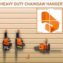 Heavy Duty Chainsaw Storage Rack, Chainsaw Wall Mount, Wall-Mounted Chainsaw Holder, Multi-Function Storage Rack, Suitable For Chainsaws, Powder Coated Iron Chainsaw Bracket, With Anchors And Screws, Garage/Workshop Storage Organizer (Suitable For Multi-Function Rack) - Orange Color - View 4