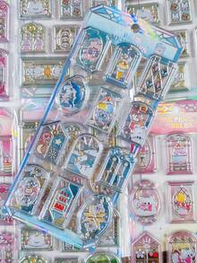 Pegatinas de vidrio con forma de ventana, calcomanías de vidrio pintadas en relieve, pegatinas decorativas para planificador & funda de teléfono - Multicolor - Ver 3