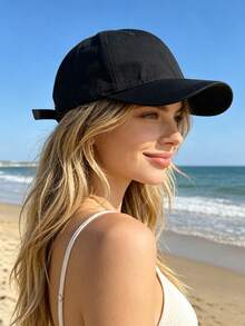 1 pieza Gorra de béisbol con visera curva vintage desgastada, unicolor, para primavera/verano, unisex - Caqui - Ver 22