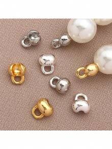 10-100pcs 18K Gold Plated Brass Shell Shaped Bead Caps Embossed Bead Ball Chain Connectors Clasps, Jewelry Making DIY Accessories - Multicolor - View 2