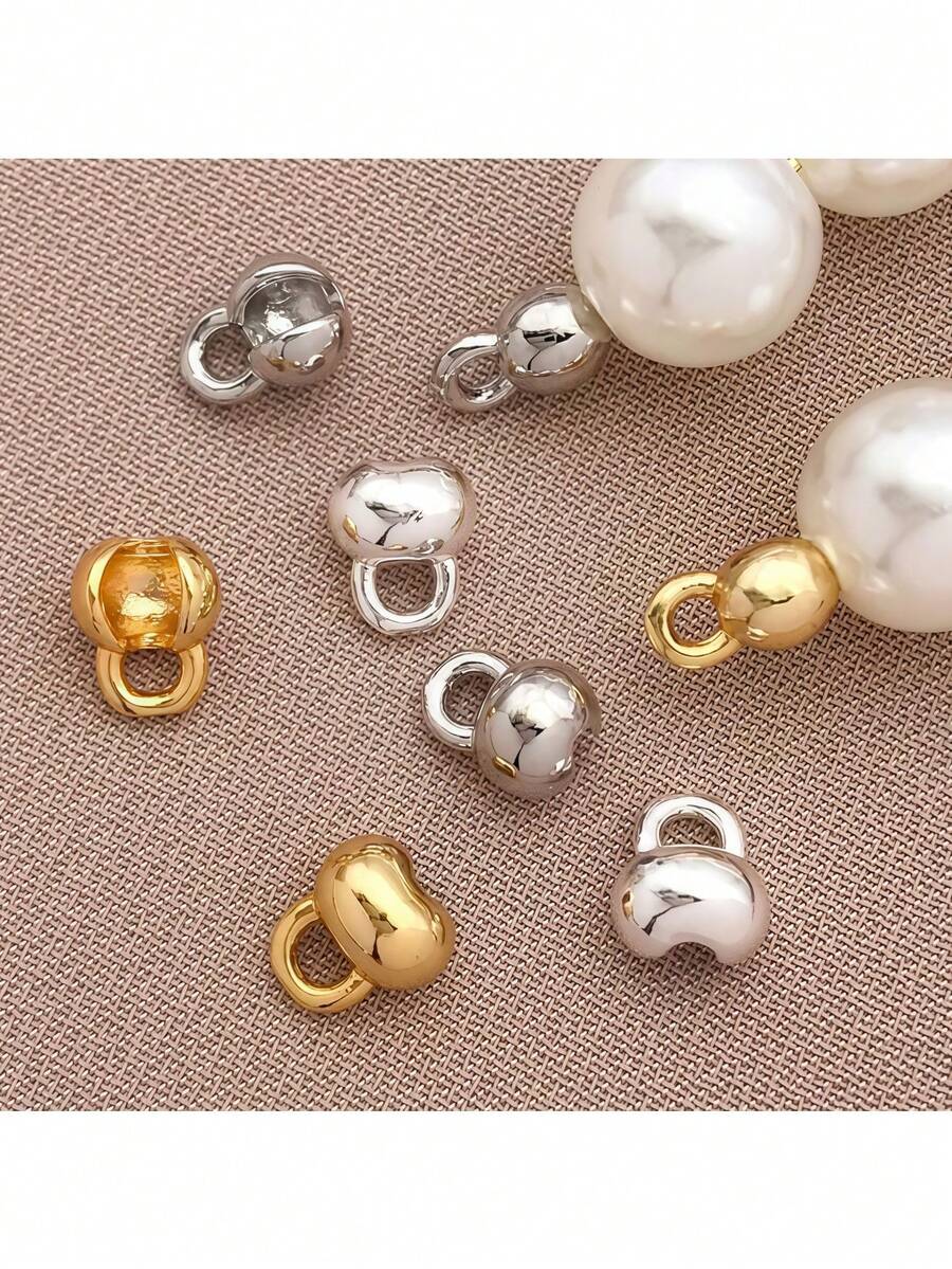 10-100pcs 18K Gold Plated Brass Shell Shaped Bead Caps Embossed Bead Ball Chain Connectors Clasps, Jewelry Making DIY Accessories