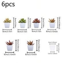 1pc (3-4 Inch) / 6pcs/Set Artificial Mini Succulent Plants, Suitable For Home, Living Room, Tabletop, Windowsill, Office Desk Decor, Mother's Day, Wedding Party Decoration - White Pink - View 28