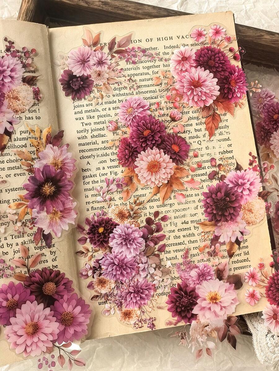 1 Pack 20pcs Floral Plant PET Stickers DIY Collage Decoration Vintage Scrapbook Material Stickers School Supplies - DT1853 - View 1